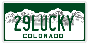 29LUCKY  license plate in CO