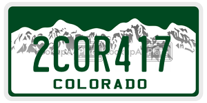 2COR417  license plate in CO