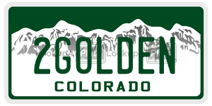 2GOLDEN  license plate in CO