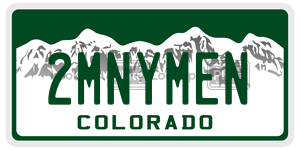 2MNYMEN  license plate in CO
