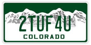 2TUF4U  license plate in CO
