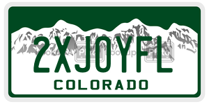 2XJOYFL  license plate in CO
