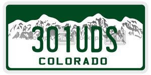 301UDS  license plate in CO