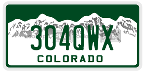 304QWX  license plate in CO