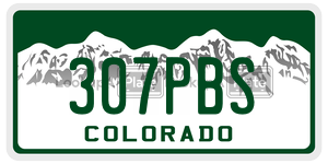307PBS  license plate in CO