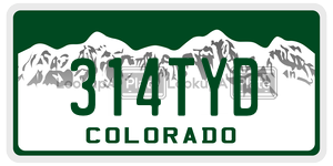 314TYD  license plate in CO