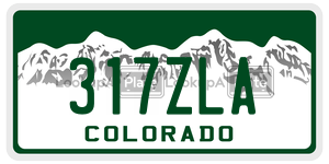 317ZLA  license plate in CO