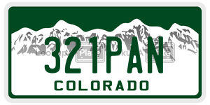 321PAN license plate in Colorado