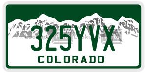 325YVX  license plate in CO