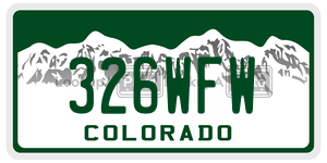 326WFW  license plate in CO