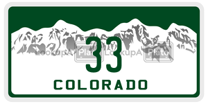33  license plate in CO