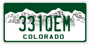 331QEM  license plate in CO