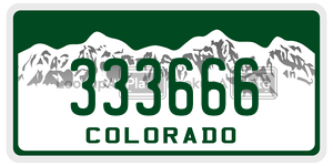 333666  license plate in CO