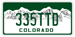 335TTD  license plate in CO