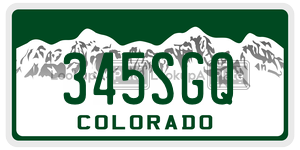 345SGQ  license plate in CO