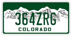 364ZRG  license plate in CO