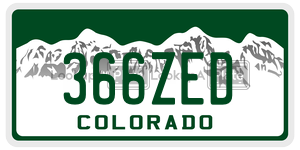 366ZED  license plate in CO