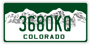 368OKQ  license plate in CO