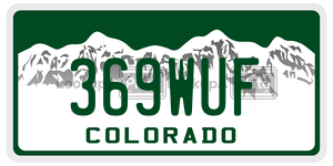 369WUF  license plate in CO