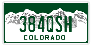 384QSH  license plate in CO