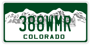 388WMR  license plate in CO