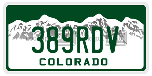 389RDV  license plate in CO