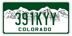 391KYY  license plate in CO