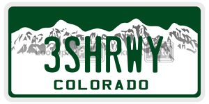 3SHRWY  license plate in CO