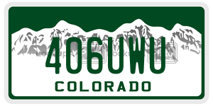 406UWU  license plate in CO