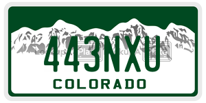 443NXU  license plate in CO