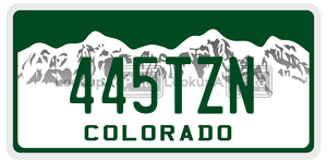 445TZN  license plate in CO