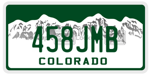 458JMB  license plate in CO