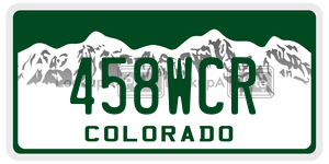 458WCR  license plate in CO