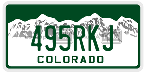 495RKJ  license plate in CO