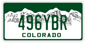 496YBR  license plate in CO