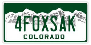 4FOXSAK  license plate in CO
