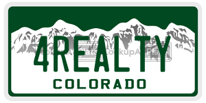 4REALTY  license plate in CO