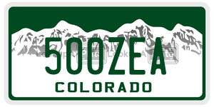 500ZEA  license plate in CO
