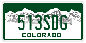 513SDG license plate in Colorado