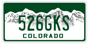526GKS  license plate in CO