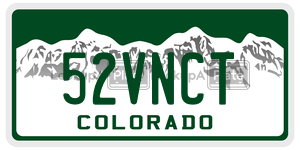 52VNCT  license plate in CO