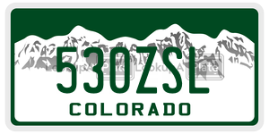 530ZSL license plate in Colorado