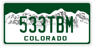 533TBM  license plate in CO
