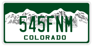 545FNM  license plate in CO