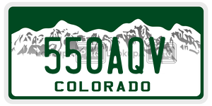 550AQV license plate in Colorado