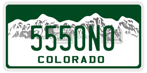 555ONO  license plate in CO