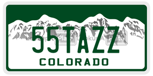 55TAZZ  license plate in CO