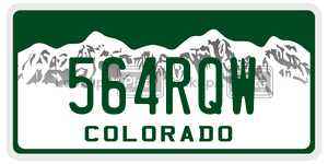 564RQW  license plate in CO