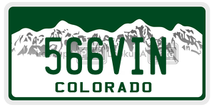 566VIN  license plate in CO