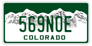 569NOE  license plate in CO
